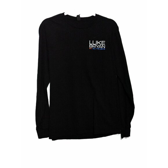 Luke Bryan Kill The Lights Mens Black T-Shirt Long Sleeve Pure Cotton Size M - Picture 2 of 8